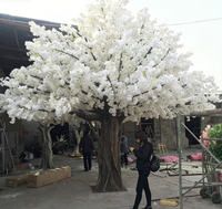 Grand arbre artificiel d'extérieur avec fleurs, cerisier rose en soie, grande décoration florale pour la maison