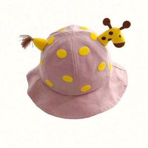 Sombrero de Pescador para Bebé al por Mayor, Lindo Sombrero de Pescador con Puntos, Sombrero de Sol con Diseño de Jirafa de Dibujos Animados para Niños - Product Image 2