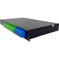 FULLWELL 1U rak terpasang adaptor 1x32 SC serat optik PLC Splitter
