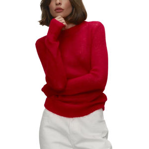 Primavera estate maglioncino Semi trasparente in maglia da <span class=keywords><strong>donna</strong></span> maglione Casual comodo girocollo Pullover da <span class=keywords><strong>donna</strong></span> - Product Image 4