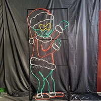 Decoración navideña para exteriores, luz led con motivo de 2D, Grinch