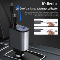 Produits Phares 2026 : Chargeur de Voiture 120W PD 4-en-1 Largement Compatible, Chargeurs Rapides Portables pour Voitures avec Double Câble Rétractable