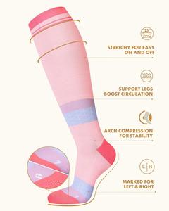 Chaussettes de compression personnalisées avec logo OEM, hauteur genou, anti-ampoules, pour voyage, vol, grossesse, sport. - Product Image 3