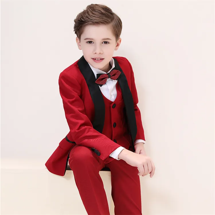 Formal Elegant Gentleman Boy Suit Set Children 5 Piece Set Wedding Blazers Costume Kids Outfit