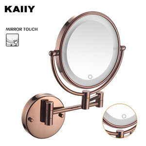 KAIIY Salle De Bains Moderne Style Extensible Double Bras S'étendent 2 Visage Loupe Forme Ronde Led Miroir De Salle De Bain - Product Image 5