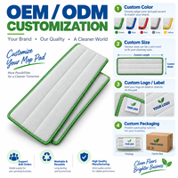 Serpillère jetable antimicrobienne haute performance avec logo personnalisé pour salles blanches, pour environnements stériles, avec manche en aluminium