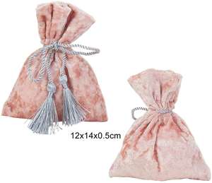 Pochette à bijoux en velours personnalisée de luxe avec cordon de serrage, doublure en satin, sac cadeau de Noël - Product Image 6