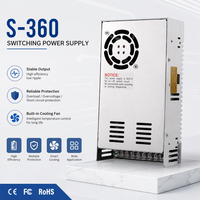 Alimentation à découpage S-360-12 12V 30A 360W à sortie unique AC/DC SMPS avec ventilateur de refroidissement intelligent pour LED industrielles