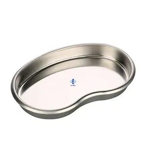 KSMED Kidney shaped tray premium quality dental instruments sterile tray 201 304 stainless steel medical compartment tray