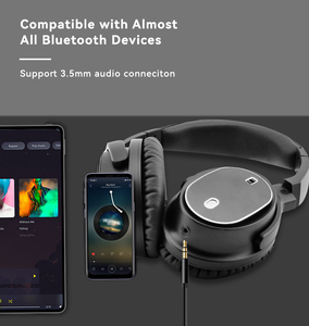 30hrs siêu dài thời gian chạy <span class=keywords><strong>Bluetooth</strong></span> 5.0 không dây Over-ear Tai nghe tiếng ồn hủy bỏ tai nghe - Product Image 3