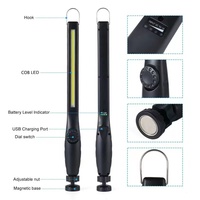 Lampes de travail portables pour atelier, réparation automobile, camping, pliables, 8W COB LED rechargeables, 400LM