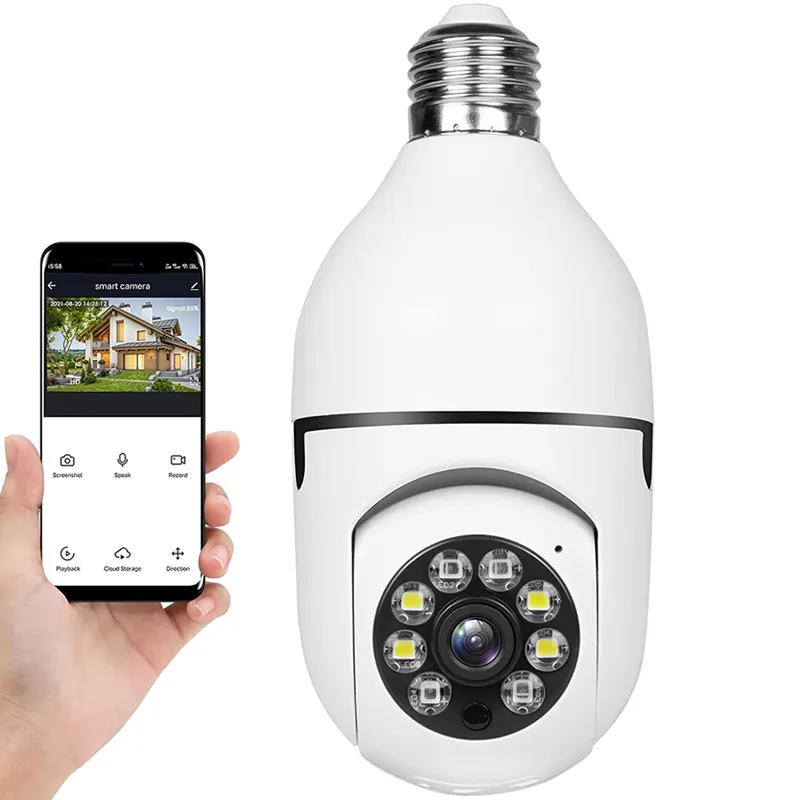 E27 holder Bulb Lamp Camera 360 1080P HD Wifi PTZ Camera Auto Tracking IR Night Vision home security camera system wireless