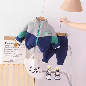 Completo Invernale in Cotone per Bambini 2024, Nuovo Stile, 1-3 <span class=keywords><strong>Anni</strong></span>, Set Due Pezzi Foderato in Pile, Esclusiva Transfrontaliera - Product Image 3