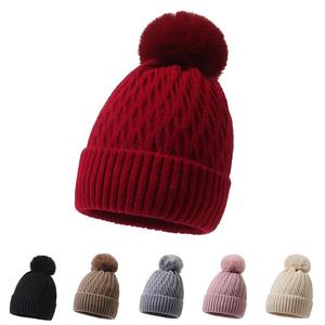 Fashion Winter <b>Pom</b> Women Solid Beanie With Fleece Lined <b>Hat</b> - Product Image 1