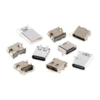 Connecteur USB Type-C Femelle 24 Broches avec Interface de Charge Rapide Mâle, Conception SMD