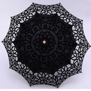Хлопковый кружевной Свадебный зонт Battenburg, Женский солнцезащитный зонтик для невесты - Product Image 4