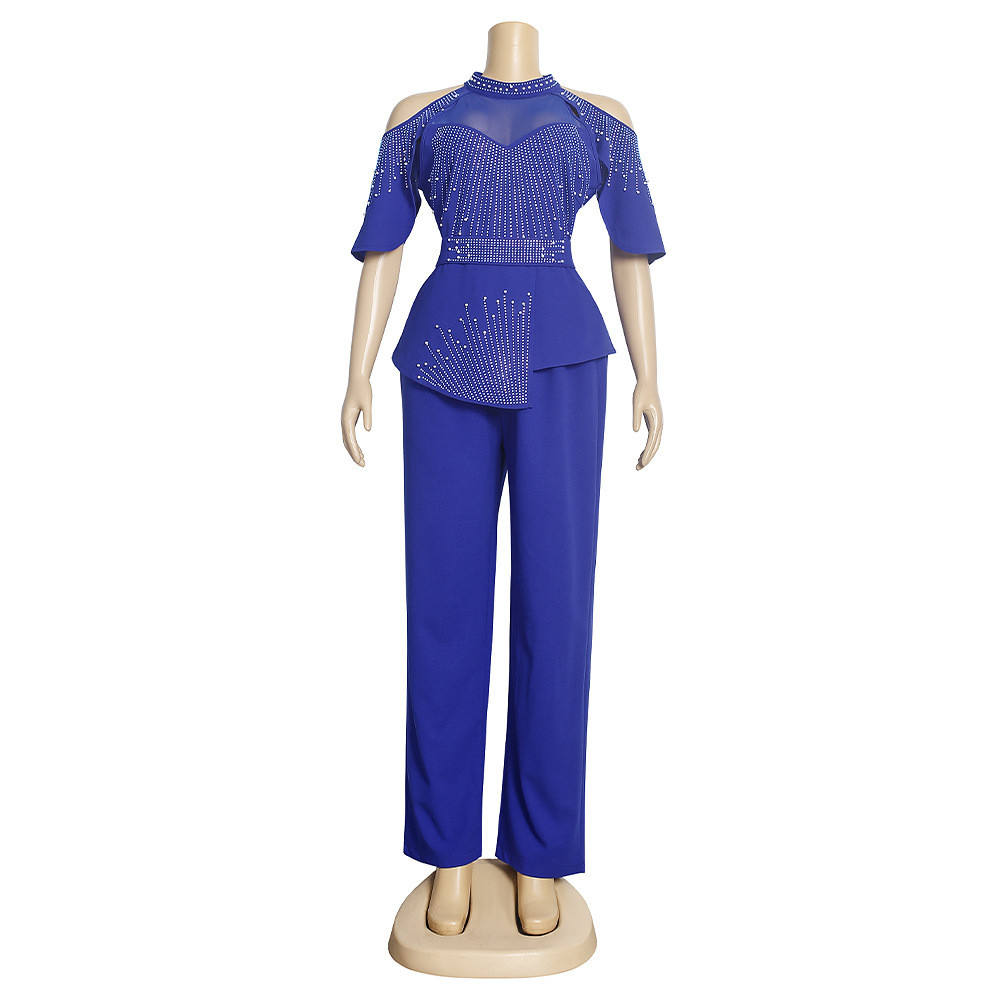 Beautifical Africa Clothing Fashion Style Chiffon Jumpsuit for Women, Cloud  Rotator Cuff African Party Gown ML96Q138