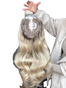 SHY 2024 superventas 100% Color de lujo europeo crudo para mujeres blancas 8*8 para encaje 130% densidad encaje completo Mini peluca parte libre - Product Image 4