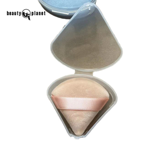 Éponges de maquillage personnalisées Beauty Planet, houppettes triangulaires en velours pour poudre, vente en gros, éponges triangulaires en velours pour le visage avec boîte - Product Image 1