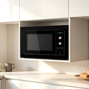 Four à <span class=keywords><strong>micro</strong></span>-ondes encastrable IDEA 25L avec grill, verre multicolore (<span class=keywords><strong>mat</strong></span>/beige/blanc), 900W <span class=keywords><strong>micro</strong></span>-ondes et 1200W grill combinés - Product Image 3