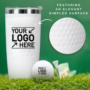 Mug de voyage isotherme en acier inoxydable de 20 oz avec couvercle anti-fuite, personnalisable avec logo, idéal pour le café ou comme cadeau, modèle Golf Ball Tumbler - Product Image 4