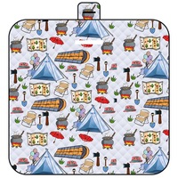 Vente en gros de pongé portable en polyester 78 "* 78" couverture de pique-nique de tapis de pique-nique de plage Extra Large pour le camping