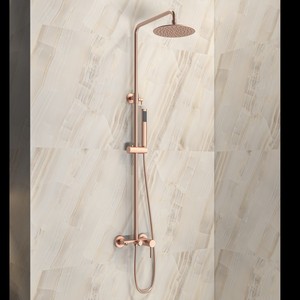 KAM-ARTE ROSE GOLD Bath Hardware Sets Fixed Stainless Steel <b>Shower</b> Column <b>Shower</b> <b>Head</b> Hand <b>Shower</b> <b>Hose</b> Bath Jet Rose Gold Finish - Product Image 5