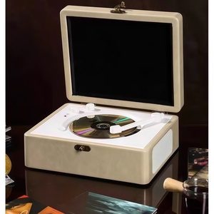 Lecteur CD Rétro Portable Rechargeable Type C pour Vente en Gros, Lecteur de Disques pour Maison, Bureau, Réunions, Musique d'Ambiance, Étui en PU - Product Image 6