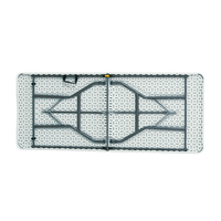 Table pliante rectangulaire moderne, légère et durable en plastique HDPE, portable, compacte, pour l'extérieur, le camping, le pique-nique, le café, la salle à manger, l'hôtel