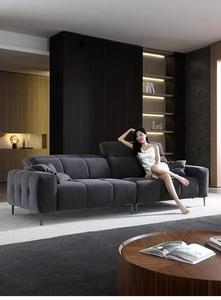 Sofá de cuero con estructura de madera maciza, sofá tapizado con esponja de alta densidad de Asia Oriental, muebles para el hogar, sala de estar, Hotel - Product Image 4