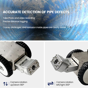 Ön Kamera Yatay Dönüş 300 Derece Açılı 100-150M Kablolu Kanalizasyon Boru İnceleme Robotu (150mm-1000mm Boru Çapı için) - Product Image 6