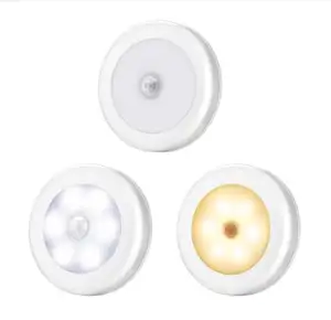 6 LED ánh sáng ban đêm tự động On/Off Stick-on bất cứ nơi nào Pin hoạt động không dây LED cảm biến chuyển động ánh sáng đèn tủ