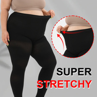 Collants noirs extensibles anti-accroc pour femmes grandes tailles avec bout renforcé