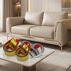 <span class=keywords><strong>Bande</strong></span> de bordure <span class=keywords><strong>autocollante</strong></span> en PVC doré BEISITE pour la décoration de meubles et d'intérieur automobile - Product Image 5