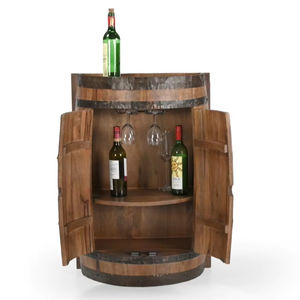 Barra de bar de madera de medio barril, la más vendida, con acabado en nogal marrón, material de madera de mango, precio al por mayor - Product Image 1