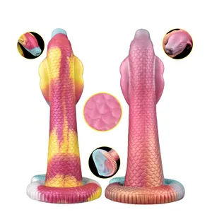 YOCY 15.35 inç kobra yapay Penis süper uzun gerçekçi ölçekler yılan ejderha Penis yumuşak esnek silikon seks oyuncakları kadınlar için