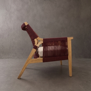 La silla Alula presenta una hermosa combinación de madera de teca y cuerda resistente, combinando perfectamente la elegancia natural con la comodidad. - Product Image 3