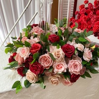 Guirnalda de Rosas Blancas Pequeñas de 50cm 60cm, Bola de Flores Artificiales, Centro de Mesa para Decoración de Bodas, Venta Caliente