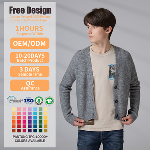 Cardigan tricoté personnalisable pour adolescents et hommes, mélange laine et nylon, collection automne, fabrication ODM - Product Image 2