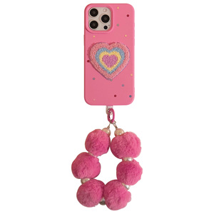 <span class=keywords><strong>Cover</strong></span> per telefono <span class=keywords><strong>rosa</strong></span> carina creativa con braccialetto di peluche per ragazze custodia per telefono Custom Custom design per <span class=keywords><strong>iPhone</strong></span> 14 15 16 custodie - Product Image 6