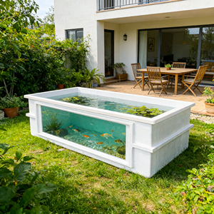 ถังเลี้ยงปลาไฟเบอร์กลาส FRP สำหรับการเพาะเลี้ยงสัตว์น้ำ บ่อปลาภายนอกอาคาร บ่อเลี้ยงปลาคาร์ฟ ปลาทอง บ่อเพาะพันธุ์กุ้ง - Product Image 2