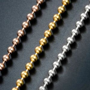 Xinfly Brand Jewelry Luxury Wholesale Latest Design Custom Trendy 1.8mm 18K Real <b>Solid</b> Yellow Gold Woman Bead Chain <b>Necklace</b> - Product Image 4