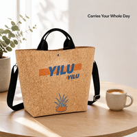 Sac fourre-tout en toile de coton pliable YILU de haute qualité, imprimé lettres, avec poignées longues et fermeture éclair, taille personnalisable