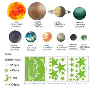 Adesivi <span class=keywords><strong>murali</strong></span> all'ingrosso-Glow in dark Night Glow Space pianeti e stelle decalcomanie da parete in vinile per decorazioni per la camera dei bambini - Product Image 3