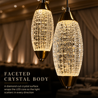 Lumière de plafond en cristal acrylique électroplaqué pour la décoration de salles de mariage, d'hôtels, de banquets et de scènes