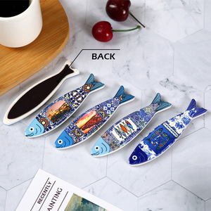 Aimants de réfrigérateur en céramique thème Fujian, motif paysage urbain de <span class=keywords><strong>Porto</strong></span>, motif Azulejo, marque DJ, écologiques, durables, souvenirs de <span class=keywords><strong>voyage</strong></span>, décoration intérieure - Product Image 1