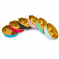Moule à gâteau jetable en papier coloré avec bordure dorée, résistant au four, disponible en plusieurs couleurs, 50 pièces
