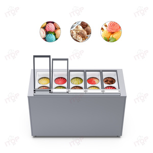 วางบนโต๊ะพื้นที่ขนาดเล็กจอแสดงผลไอศกรีมแบบอิตาลีตู้โชว์ไอศครีม - Product Image 5