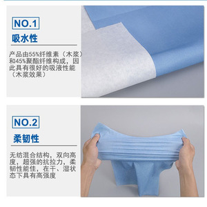 The Industrial Wipes Large Roll Blue Single Layer <b>Dust</b> Removal Absorbent Non-Woven Disposable Cleaning <b>Cloth</b> - Product Image 3