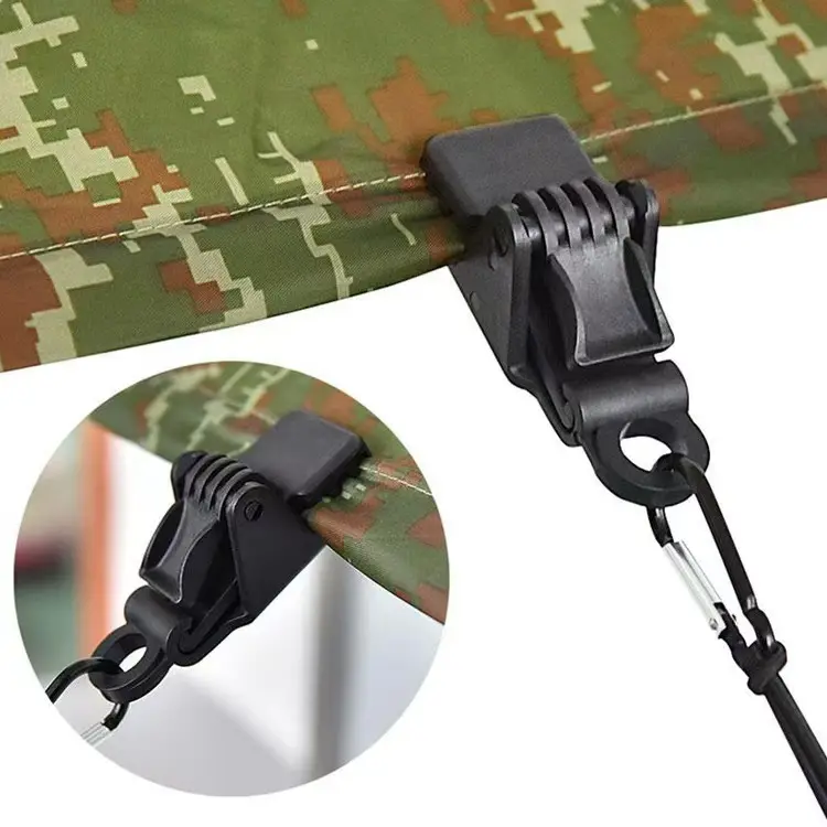 Popular new design 10 pcs 6 inch bungee cord with ball 10 pcs tent crocodile clip plastic premium lock grip tent accessory